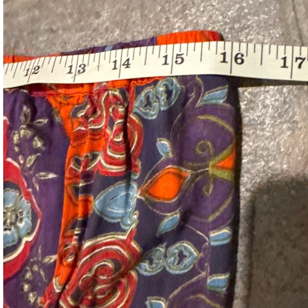 Angie Strapless Romper XL Purple Orange Medallion Print Rayon Boho Chic Festival - Picture 4 of 7